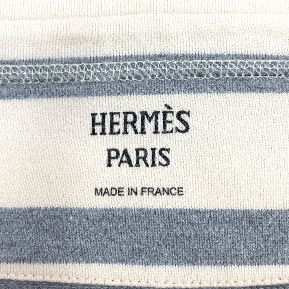 Hermes Color-Block Striped Print Cotton Crewneck … - image 5